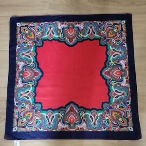 Elegant Marshall Field's Blue, Red and Gold Scarf